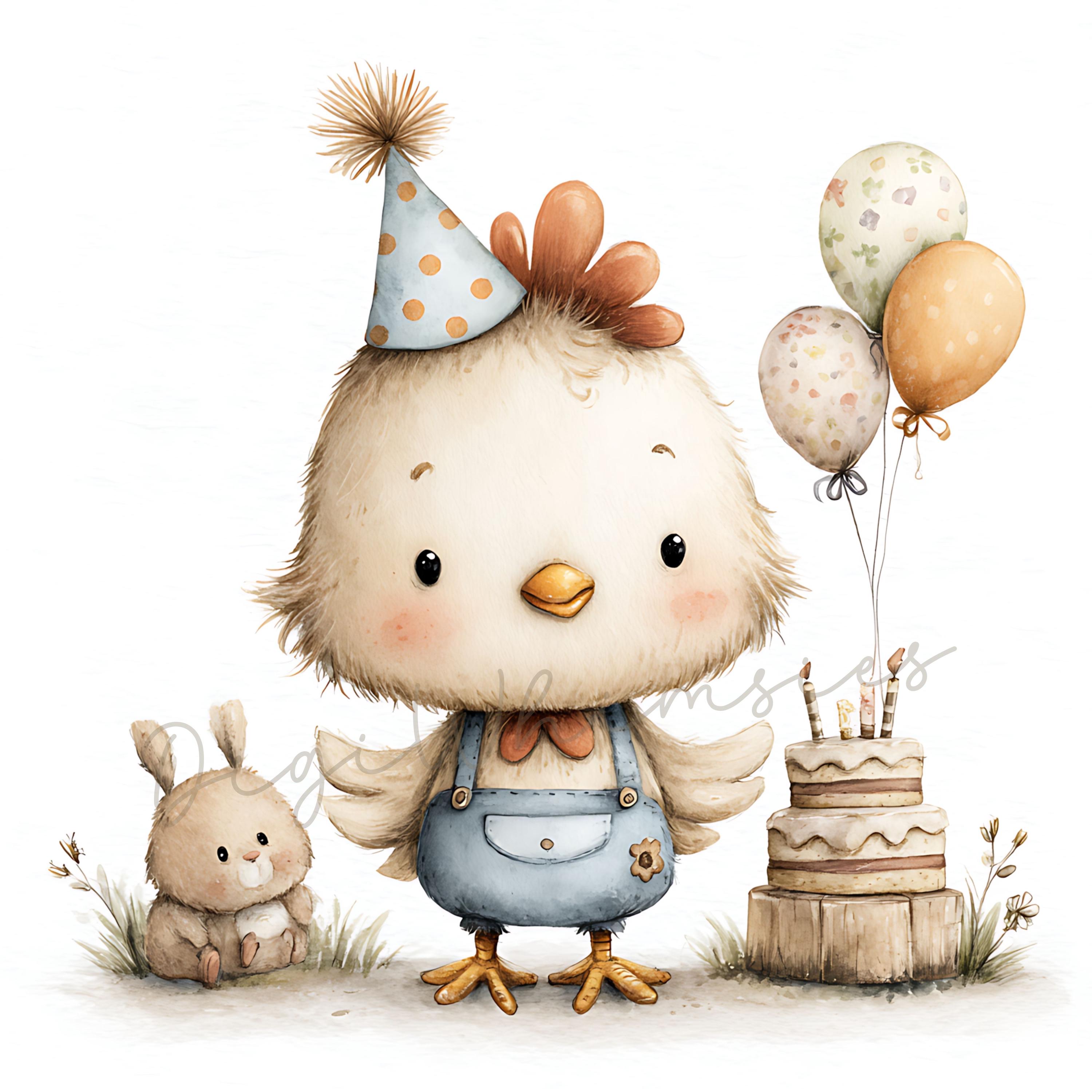 Farm Animals Birthday Clipart Watercolor Baby Barnyard Party Animals ...