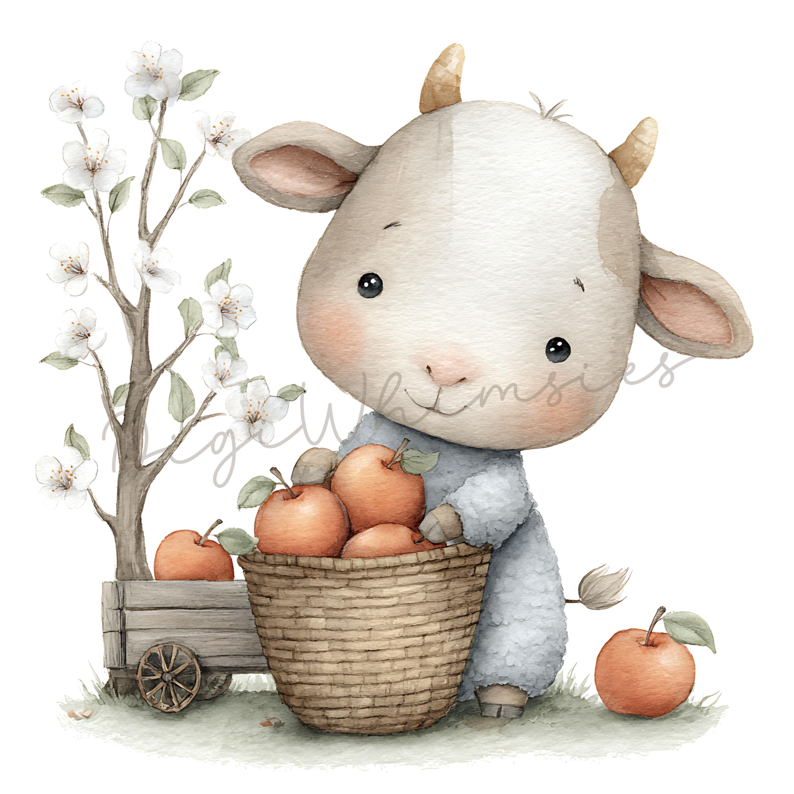 17 Baby Farm Animals Clipart Barn Nursery Baby Watercolor Jpgs - Etsy
