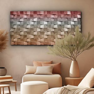 Wood Wall Art for Living Room – Unique Handmade Wooden Artwork, Modern Rustic Decor, Large Statement Piece, Above Sofa Wall Decor