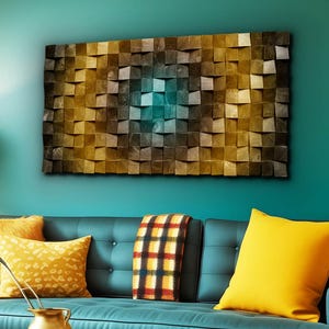 Arte de pared bohemio: decoración de pared de madera hecha a mano para dormitorio o entrada en tonos tierra
