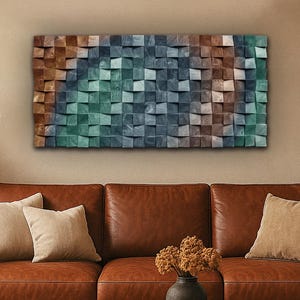 Large Wall Art – Statement Wooden Artwork for Living Room or Bedroom Focal Walls