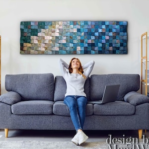 Ocean Wood Coastal Beach Wall Art – Handmade Wooden Seaside Decor for Living Room, Bedroom or Beach House
