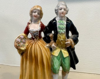Vintage Hand-Painted Colonial Couple Figurine, Made in Occupied Japan, Traditional, Classic, Figurine
