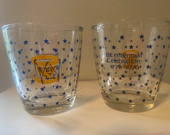 1976 Bicentennial Glasses, Set/2, Memorabilia, Collectible Glassware, EUC
