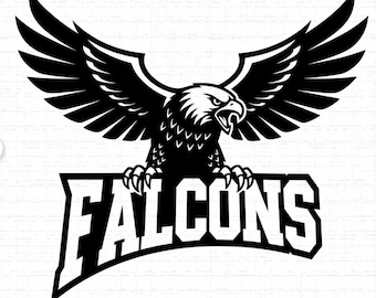 Falcons Mascot SVG: Split Design, Game Day T-Shirt (Digital Download)