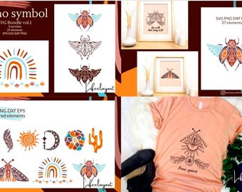 Paquete gigante de insectos estilo doodle en formato SVG (5 en 1, 132 elementos)