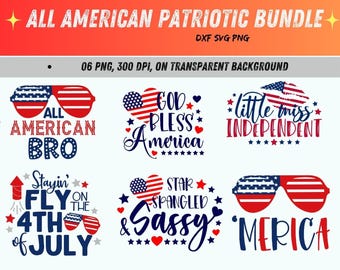 Paquete patriótico estadounidense / DXF SVG PNG (Descarga digital)