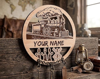 Letrero con el nombre de la vía férrea / decoración de interiores / diseño cortado con láser / para niños /