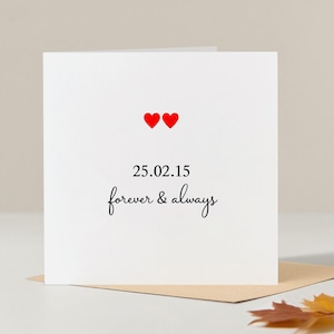 Forever And Always, Personalised Anniversary Card, Love Card, Romantic Card, Husband Wife, Boyfriend, Girlfriend