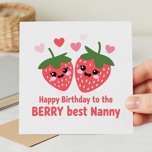 Cute Card, Funny Card, Berry Best Nanny Birthday Card, Personalised Card