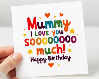 Verjaardagskaart voor mama, mama, ik hou zoveel van jou, gepersonaliseerde kaart