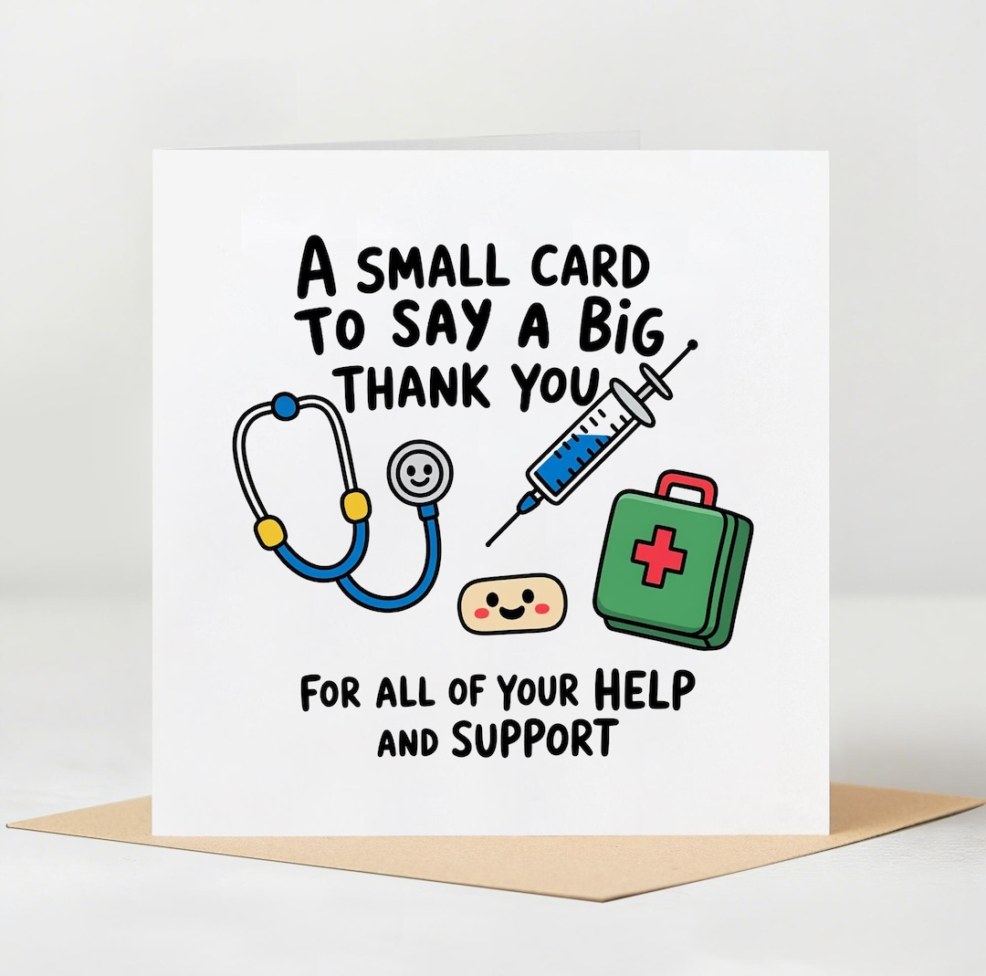 Small Card to Say A Big Thank You - Doctor, Nurse, GP, Midwife - Thank ...