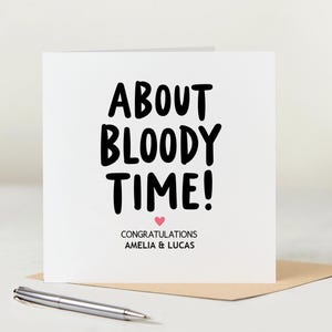 Om Bloody Time, Roligt grattiskort, Förlovningskort, Bröllopskort, Personligt kort