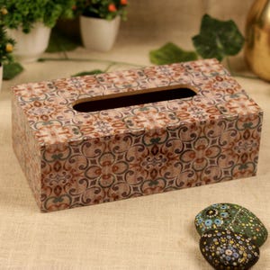 Printed Wooden Tissue Box Holder