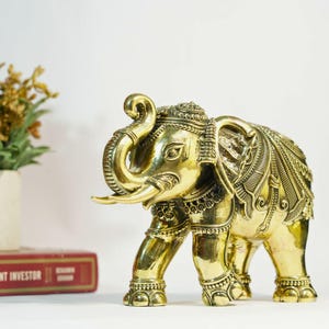 Brass Elephant Figurine 6 Inches of Intricate Craftsmanship and Symbolism