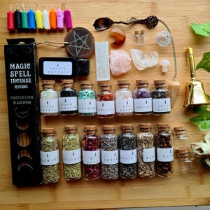 Complete Witchcraft Kit | Spell Kit For Beginners | Witchcraft Starter Set | Herbs, Crystals & Candles