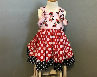 Girls Handmade Minnie Mouse dress