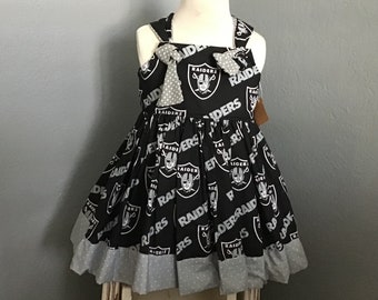 Girls Las Vegas Raiders handmade dress.