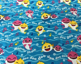 Baby Shark Cotton Fabric 3 Yards