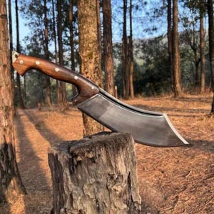 Custom Handmade Carbon Steel Blade Tactical Machete Knife Hand Forged Carbon Steel Hunting Knife, Camping Knife, Christmas Gift,Gift For Him