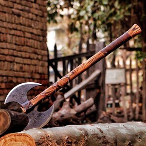 Hache forgée à la main de vente chaude, hache Ragnar barbu Viking, hache extérie