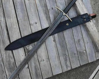 Viking sword, Damascus sword, hand-forged sword, long sword, sword, real sword, for Viking costumes, gift for grooms, wedding gift sword