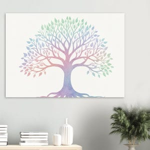 Tree of Life Watercolor Print: Calming Zen Art for Yoga Studio (Digital Download)