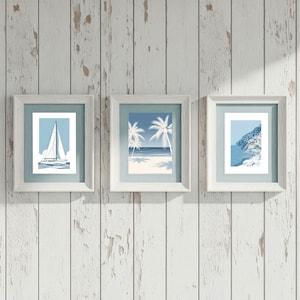Coastal Beach House Wall Art Set: Ocean View Prints (Digital Download)