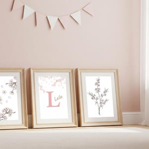 Nome da parete personalizzato per neonata, nome floreale personalizzato per neonata, decorazione da parete personalizzata con fiori per la cameretta dei bambini, stampe per la cameretta dei bambini, nome da parete per neonata, decorazione da parete per neonata