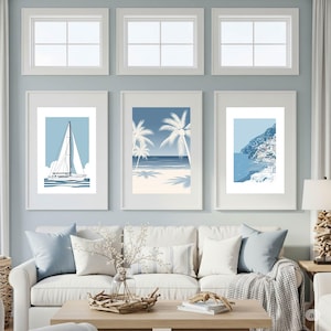 Coastal Beach House Wall Art Set: 3-Piece Seaside Prints (Digital Download