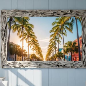 Coastal Palm Tree Beach Photography Print (Digital Download)