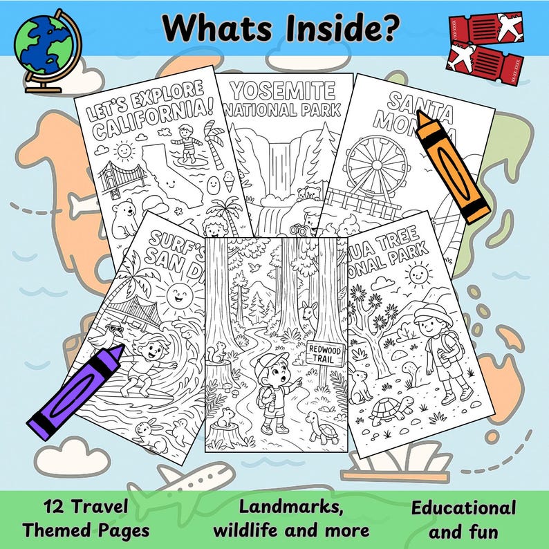 California Colouring Pack for Kids | 12 Page Printable Activity ...