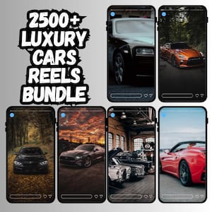 2500+ Luxury Cars Videos Bundle, Instagram Reels, Faceless Videos, Tiktok, Youtube Shorts, Faceless Reels, Luxury reels, Instagram Aesthetic
