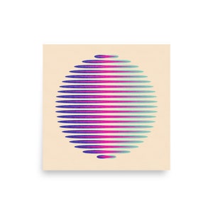 Pink and Blue Orb Abstract Risograph Print, Colorful Wall Decor, Digital Illustration Print image 4