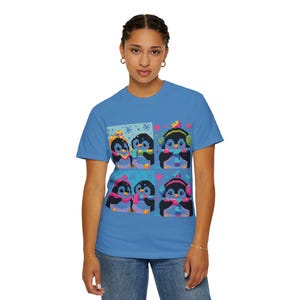 Cozy Penguin Love T-shirt | Cute Winter Shirt for Kids & Adults, Holiday Gift, Family Matching Wear, Winter Wardrobe