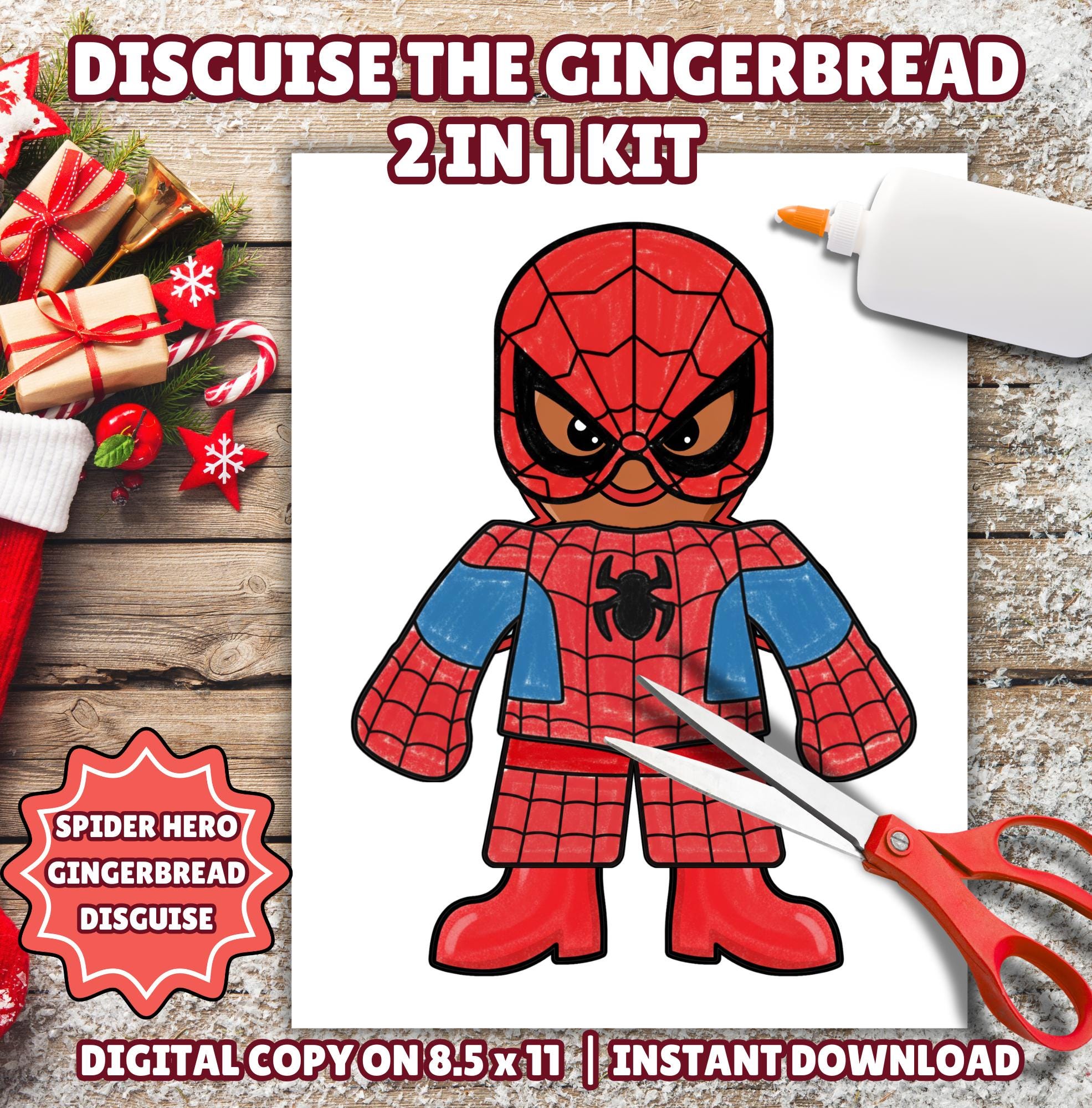 Disguise a Gingerbread Man as Spider Hero, Superhero Gingerbread…
