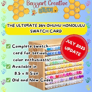 New July &#39;25 Printable 364 Ohuhu Honolulu Marker Swatches | Chromatic Sheets| Organized DIY Color Test Sheets | Coloring Chart | Instant PDF