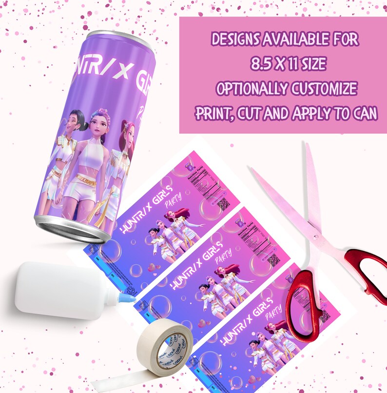 Kpop Huntrix Girls Soda Pop Can Wrap Label | Kpop Demon Hunter ...