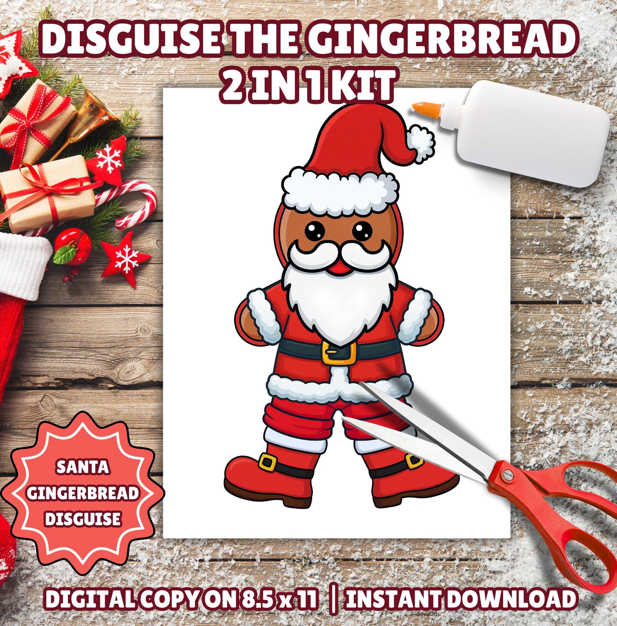 Disguise a Gingerbread Man as Santa Claus, Santa Gingerbread…