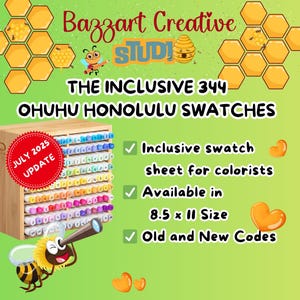Inclusive 344 Ohuhu Honolulu Chromatic Swatch Card | Chromatic Sheets| Organized DIY Color Testing Templates | Coloring Charts | Instant PDF