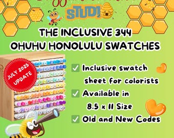 Ohuhu Honolulu 344 Marker Swatch Chart: DIY Farbtest-Vorlage (PDF-Download)
