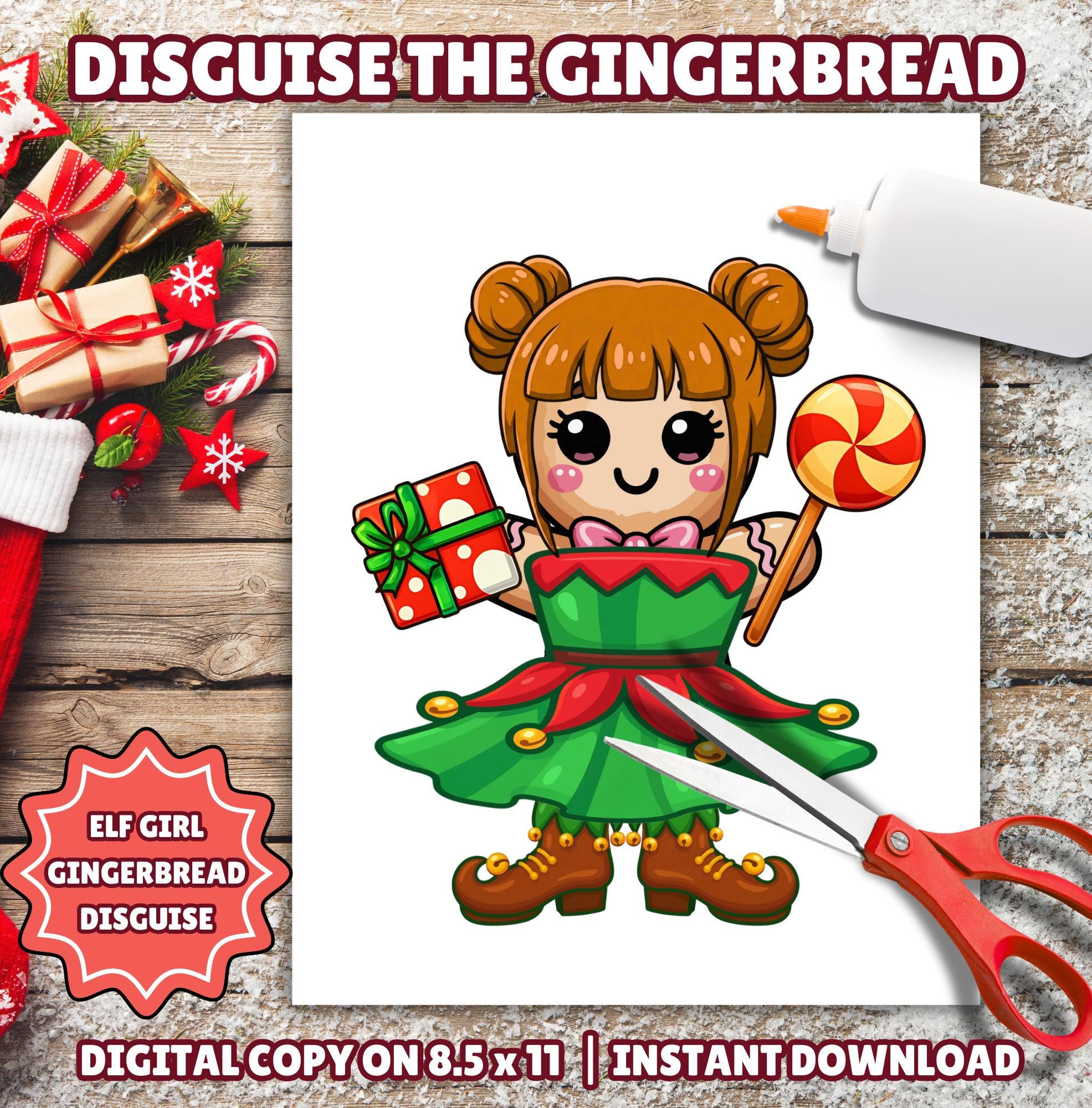 Disguise a Gingerbread Man as an Elf Girl, Girly Gingerbread…