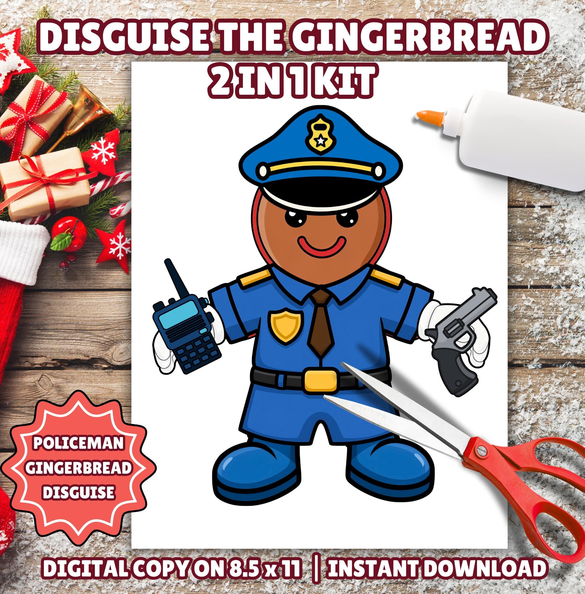Disguise a Gingerbread Man as Policeman, Police Officer Gingerbread…
