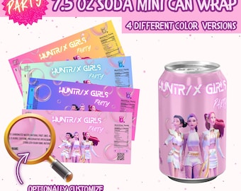 Kpop Huntrix Girls Soda Pop Mini Can Wrap Label | K Pop Demons