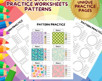 Hojas de práctica para colorear patrones: 72 diseños en blanco (Guía imprimible en PDF)