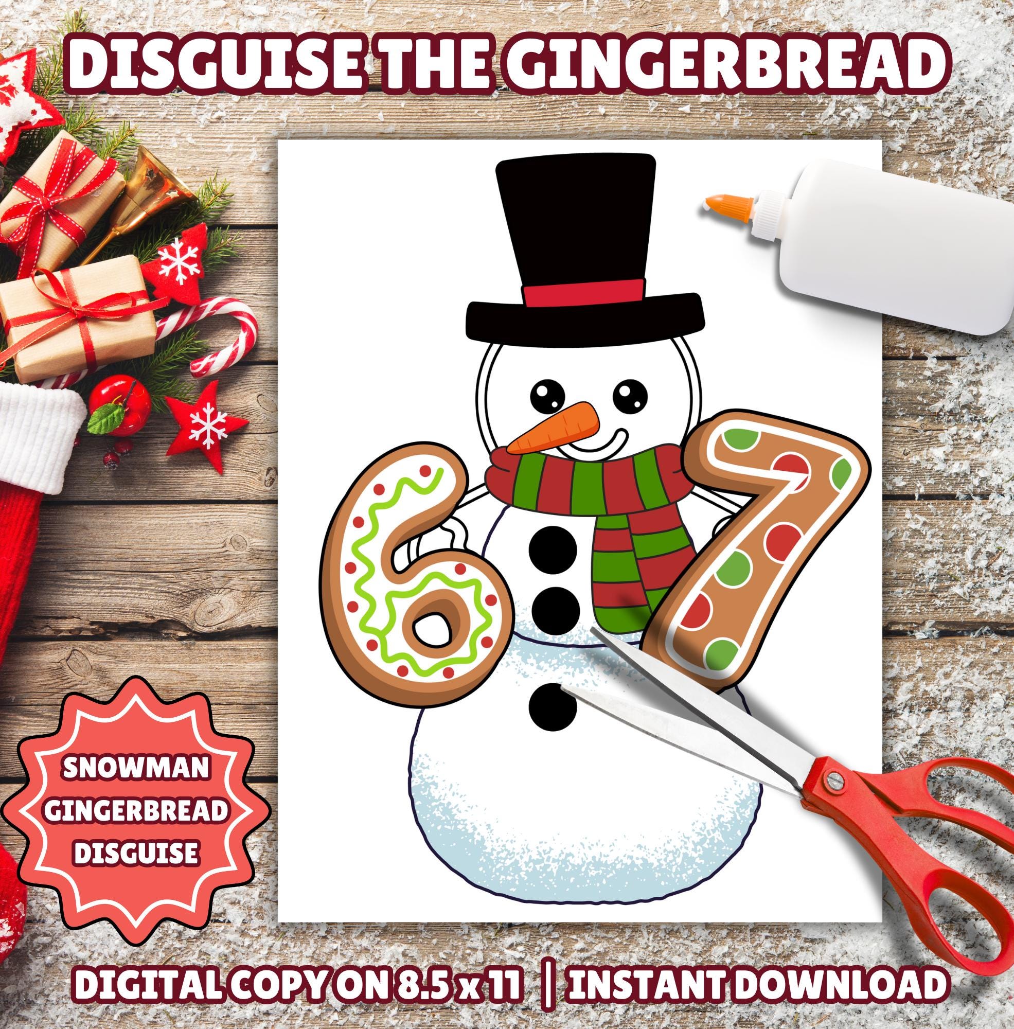 42 Discover Joy with These Easy and Fun Christmas Crafts for Kids! 35 Disguise a Gingerbread Man Six Seven Snowman, Snowman Gingerbread…