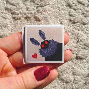 Handmade Sticker Mothman Cryptid Fanart Cute Art Artwork Small Size Glossy Decal Gift for Friend Decoration Decor Memento