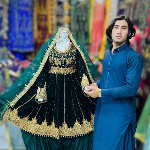 Afghan Kochi Dress for Nikkah – Traditional Handmade Bridal Dress