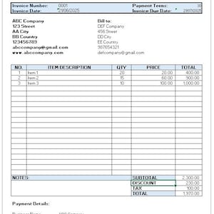 Printable Sales Invoice Excel Template With Sales Invoice Tracker or ...