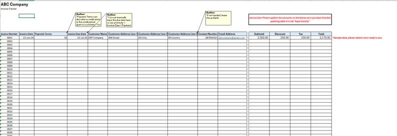 Printable Sales Invoice Excel Template With Sales Invoice Tracker or ...